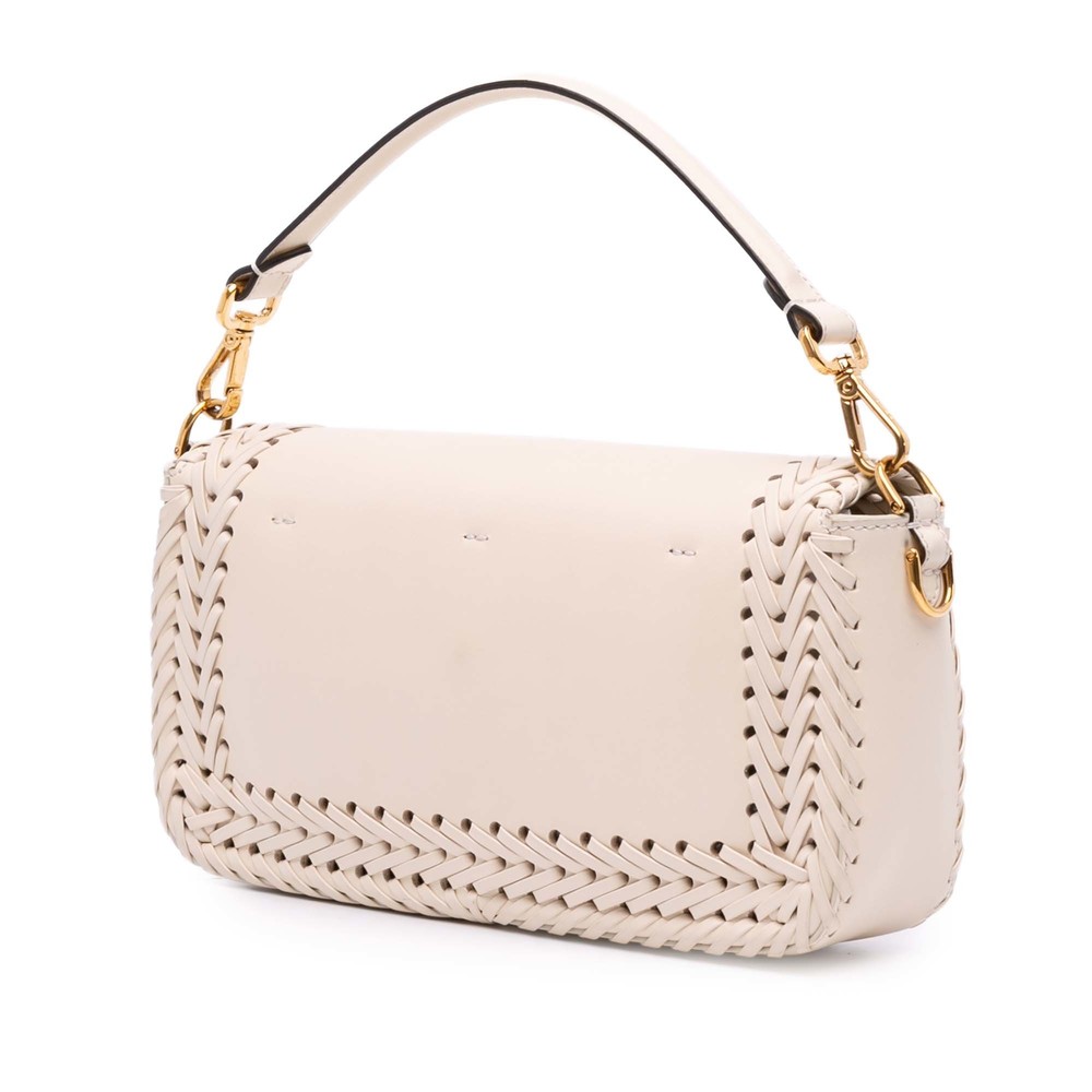 Pre-Loved Fendi Woven Calfskin Vitello King Ceylon Baguette Satchel - Picture 2 of 12